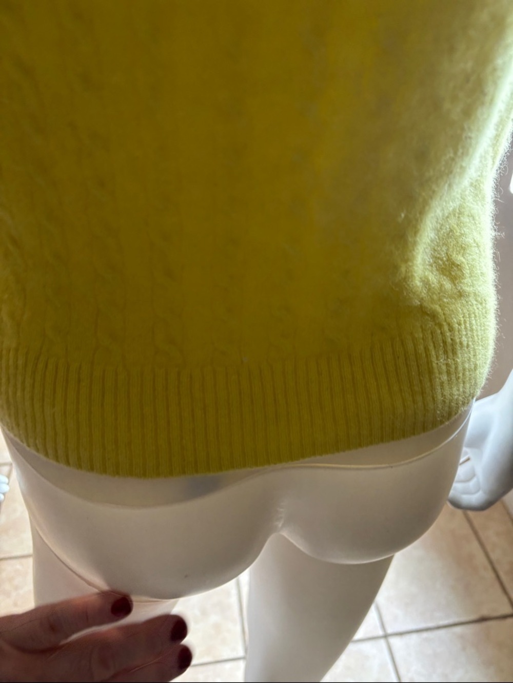 J. Crew Bright Yellow Cable-Knit Crewneck Sweater cashmere # 94 - Picture 8 of 10